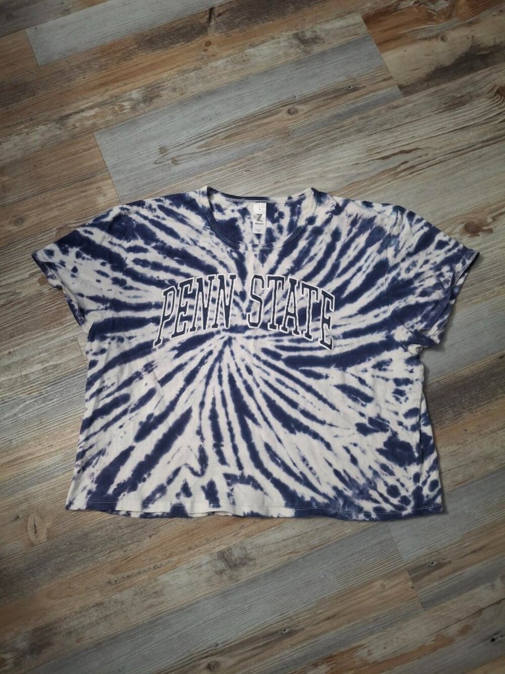 Women's Penn State University Tie Dye 100% Cotton Crop Top Size Large